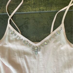 Abercrombie Kids ballet pink spaghetti strap bling dress